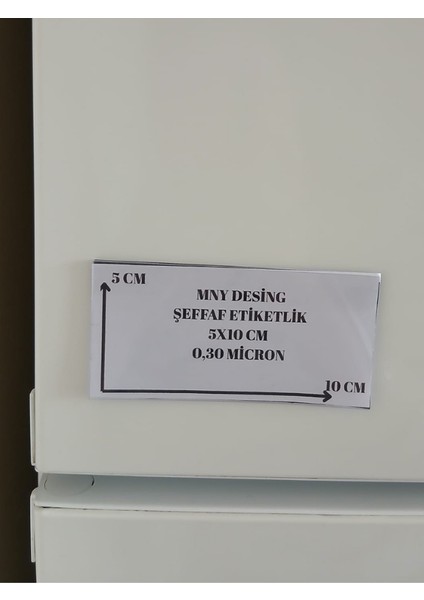 50 Adet Pvc 2 Bantlı Raf Önü Etiketliği, Şeffaf Çift Taraflı BANTLI,5X10 cm