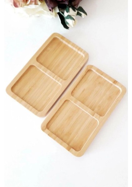 Bambu 2 Bölmeli Yağdanlık Altlığı Yağdanlık Altı Standı Sosluk Altlığı