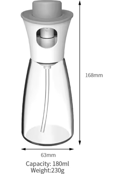 220 ml Sprey Püskürtmeli Cam Yağdanlık Zeytinyağı Limon Sirke Püskürtmeli Yağdanlık
