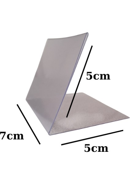 L Tipi Açılı Pvc Etiketlik, 50 Adet Pvc Şeffaf Etiketlik 7*5*5cm, Bilgi-Qr Kod Etiketi