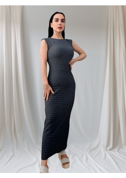Kadın Gagari Kumaş Sıfır Kol Yazlık Elbise