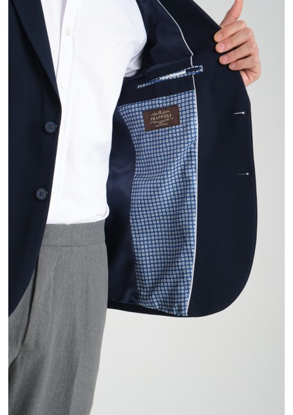 Baselna Erkek Kahve Esneyen Likralı Kumaşlı Tam Astarlı Slim Fit Mono Yaka Dar Kesim Blazer Ceket
