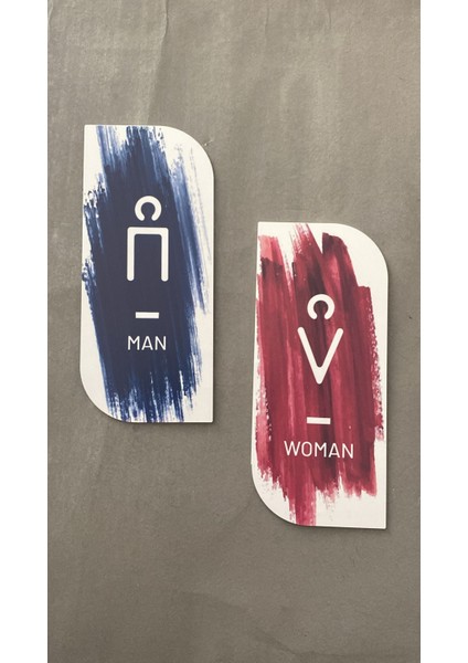 Colour Brush Serisi Kadın&erkek Wc Yönlendirme Levha Seti