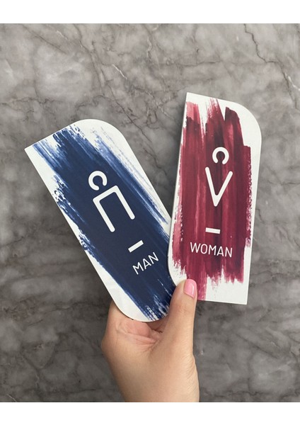 Colour Brush Serisi Kadın&erkek Wc Yönlendirme Levha Seti