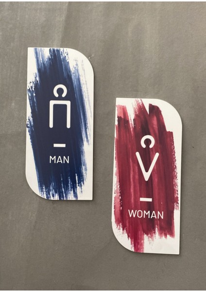 Colour Brush Serisi Kadın&erkek Wc Yönlendirme Levha Seti