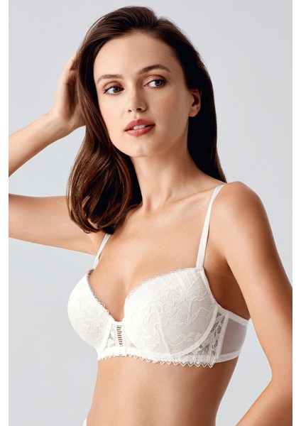 Ekru Desteksiz Dantelli Sütyen modelleri