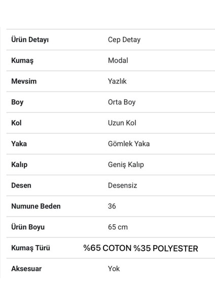 Tek Cep Modal Oversize Kadın Gömlek