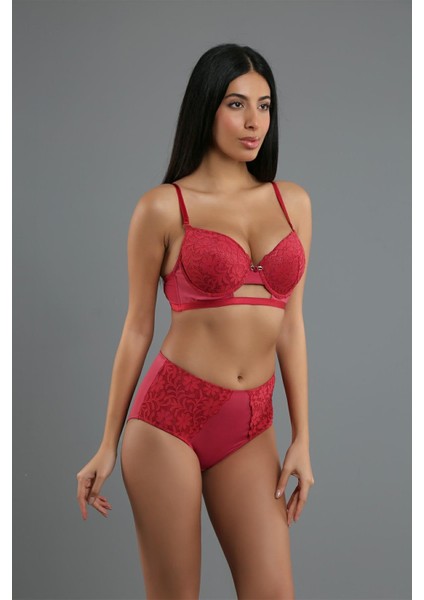 Bordo Kadın Desteksiz Sütyen Külot Takım fırsatları