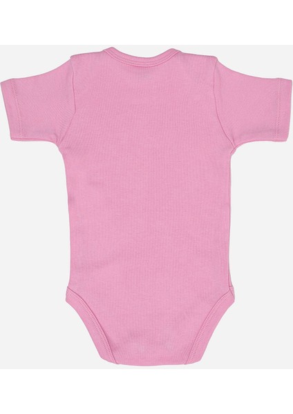 %100 Organik Pamuklu Pembe Kısa Kollu Bebek Body 5'li Paket indirimleri
