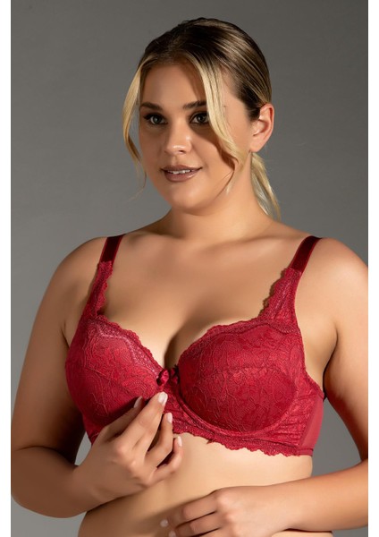 Bordo Kadın Dantelli Desteksiz Sütyen modelleri