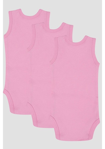 %100 Organik Pamuk 3'lü Pembe Bebek Atlet Çıtçıtlı Zıbın Body fiyatları