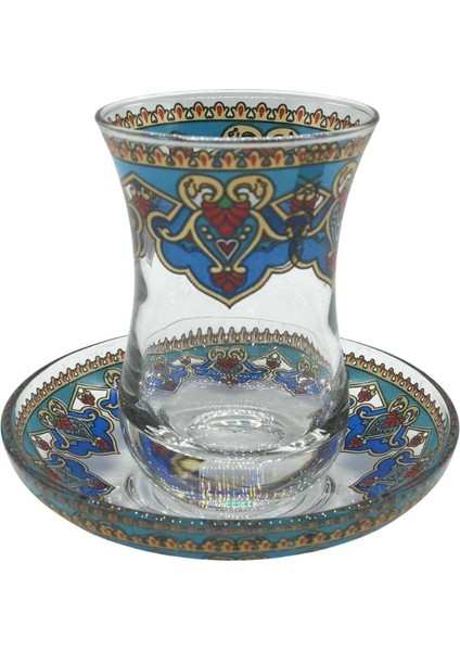 Desenli 6 Kişilik Çay Bardağı Seti