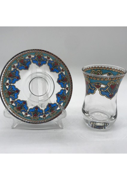 Desenli 6 Kişilik Çay Bardağı Seti