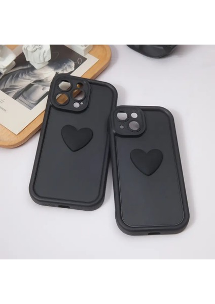 Kalp Desenli Anti-Düşme Tam Kenar Koruma Mat Cep Telefonu Kılıfı Apple iPhone