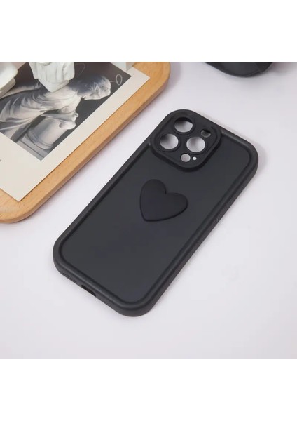 Kalp Desenli Anti-Düşme Tam Kenar Koruma Mat Cep Telefonu Kılıfı Apple iPhone