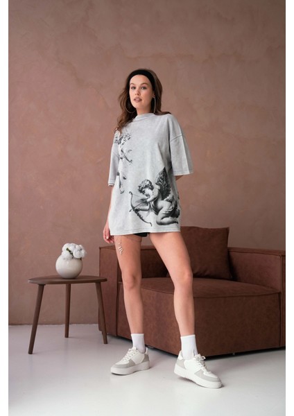 Baskılı Yıkamalı Salaş Basic T-Shirt indirimleri