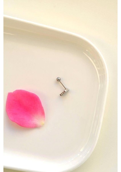 x Harfi Piercing Gümüş Renkli Harf Piercing x