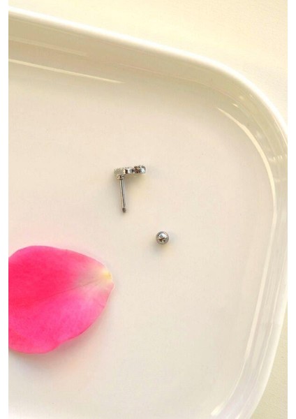 x Harfi Piercing Gümüş Renkli Harf Piercing x