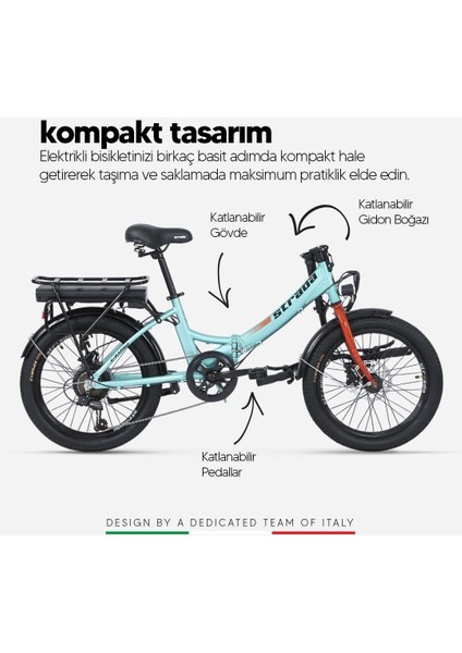 Strada E-Rapido 20 Jant Folding Elektrikli Bisiklet
