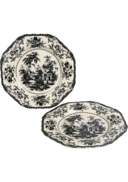 Florantıne 6'lı Tabak Seti 27 cm Siyah