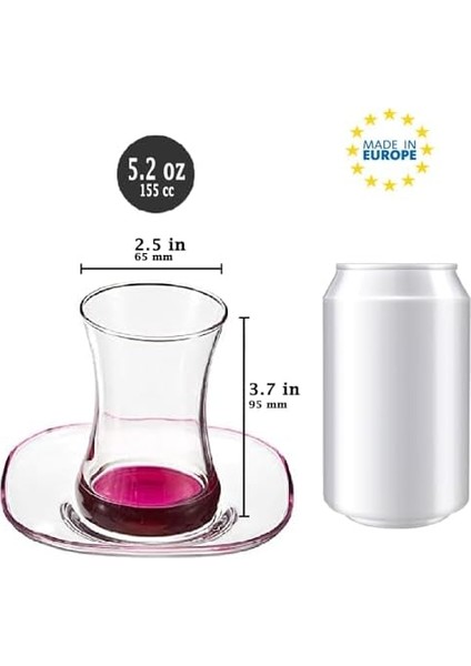 Zen Renkli Tabanlı 12'li Çay Seti