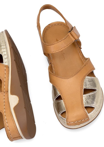 Elit Rhmm-01 Kadın Ortopedik Düz Sandalet Taba