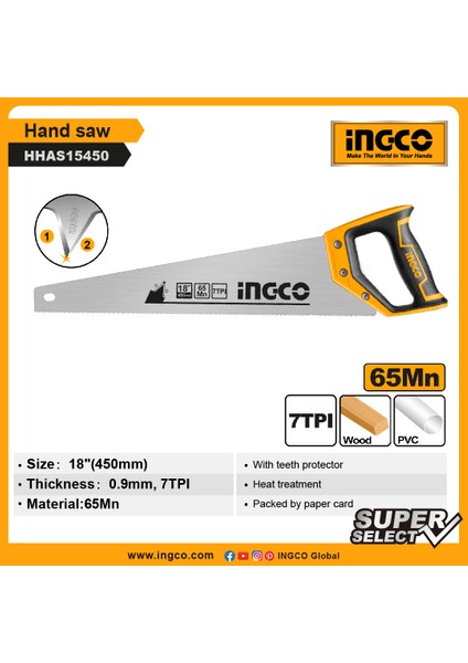 ING-HHAS15450 Pala Testere 450mm