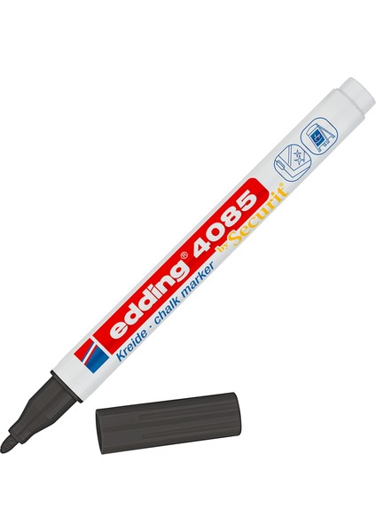4085 Tebeşir Kalemi - Siyah - 1 Tebeşir Kalemi - 1-2 mm Yuvarlak Uçlu