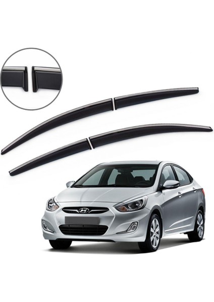 Hyundai Accent Blue Krom Çıtalı Cam Rüzgarlığı 2011-