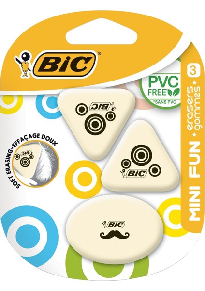Silgi Mini Fun Sentetik Kauçuk, Blister, Her Biri 3 Adet