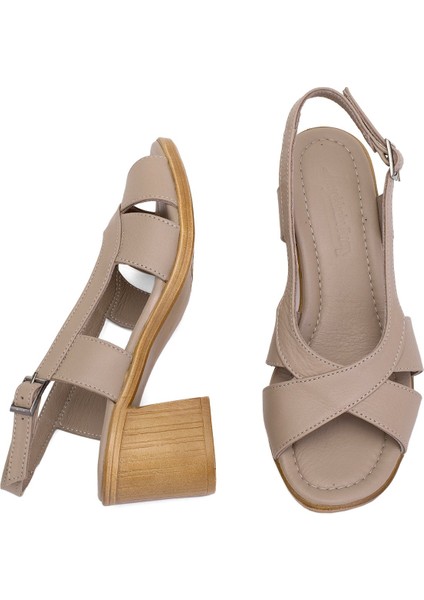Elit KOC15-06 Kadın Topuklu Sandalet Bej fırsatları