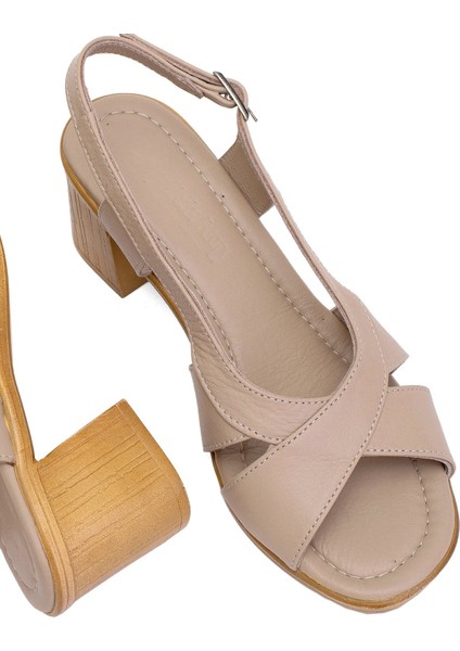 Elit KOC15-06 Kadın Topuklu Sandalet Bej indirimleri