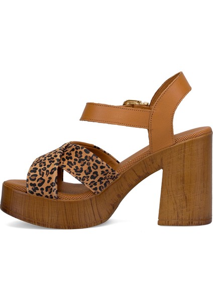 Elit Dke-31 S-472 Kadın Topuklu Sandalet Taba modelleri