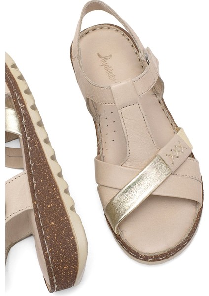 Elit RHM207 Kadın Ortopedik Düz Sandalet Bej indirimleri