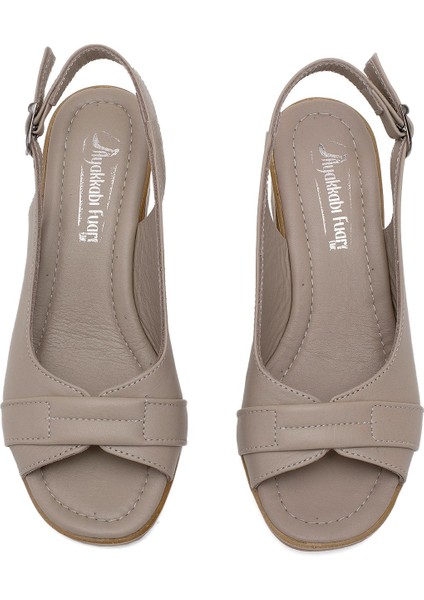 Elit KOC22-18 Kadın Topuklu Sandalet Bej modelleri