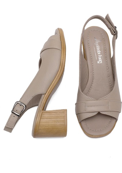 Elit KOC22-18 Kadın Topuklu Sandalet Bej fırsatları