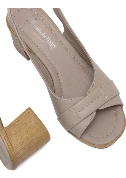 Elit KOC22-18 Kadın Topuklu Sandalet Bej indirimleri