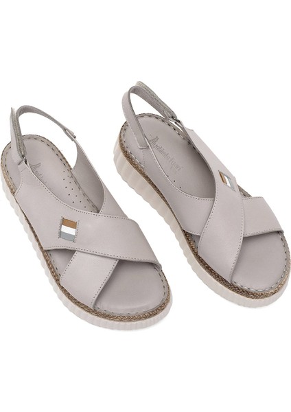 Elit RHM408 Kadın Ortopedik Düz Sandalet Gri fiyatları