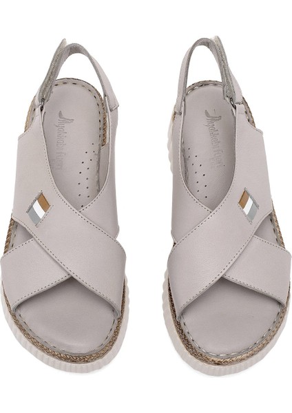 Elit RHM408 Kadın Ortopedik Düz Sandalet Gri modelleri