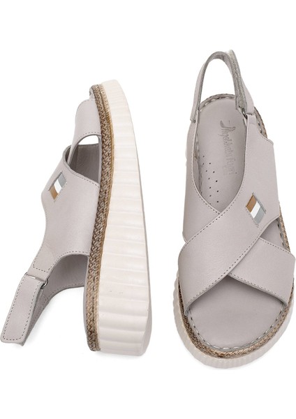 Elit RHM408 Kadın Ortopedik Düz Sandalet Gri fırsatları