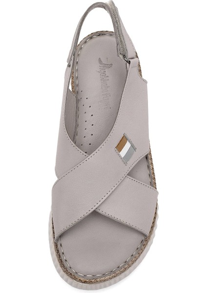 Elit RHM408 Kadın Ortopedik Düz Sandalet Gri indirimleri