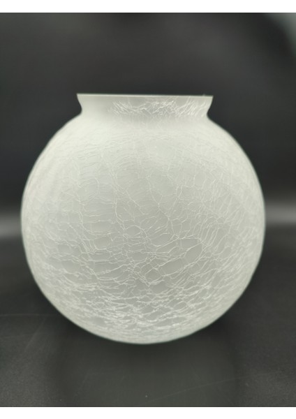 Osmanlı Glob Avize Camı,grifli.mat,çatlatılmış RENKTE (ÇAP:15.00cm-YUVA:8.00cm)