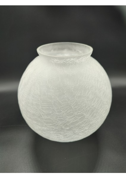 Osmanlı Glob Avize Camı,grifli.mat,çatlatılmış RENKTE (ÇAP:15.00cm-YUVA:8.00cm)