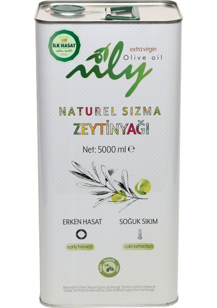 İlk Hasat Soğuk Sıkım Naturel Sızma Zeytinyağı (5L)