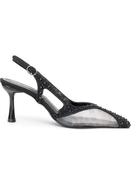 Elit FLS129-1315T Kadın Klasik Topuklu Ayakkabı Siyah