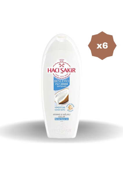 Hindistan Cevizli 2n1 Şampuan 500 ml - (6 Adet)