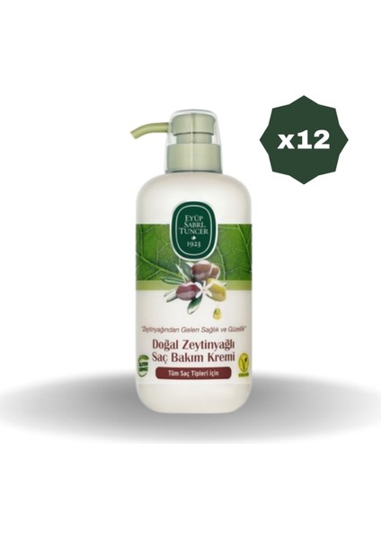 Doğal Zeytinyağlı Saç Kremi 600 ml - (12 Adet)