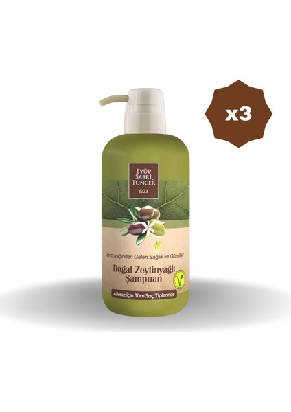 Doğalzeytinyağlı Şampuan 600 ml - (3 Adet)