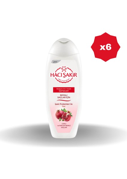 Nar Boyalı 2n1 Şampuan 500 ml - (6 Adet)