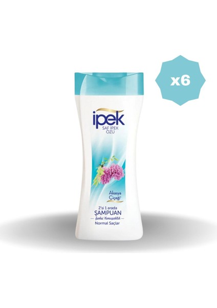 Normal Saçlar Için 2 Si 1 Arada Akasya Özlü Şampuan 480 ml - (6 Adet)